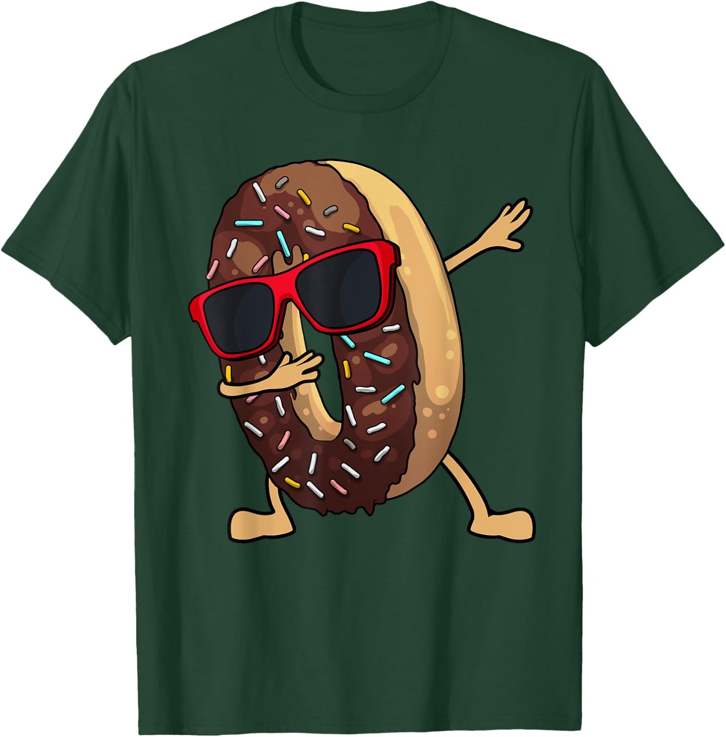 Funny Dabbing Donut Art Women Kids Youth Donut Lover T-Shirt - T-Shirt | Forest