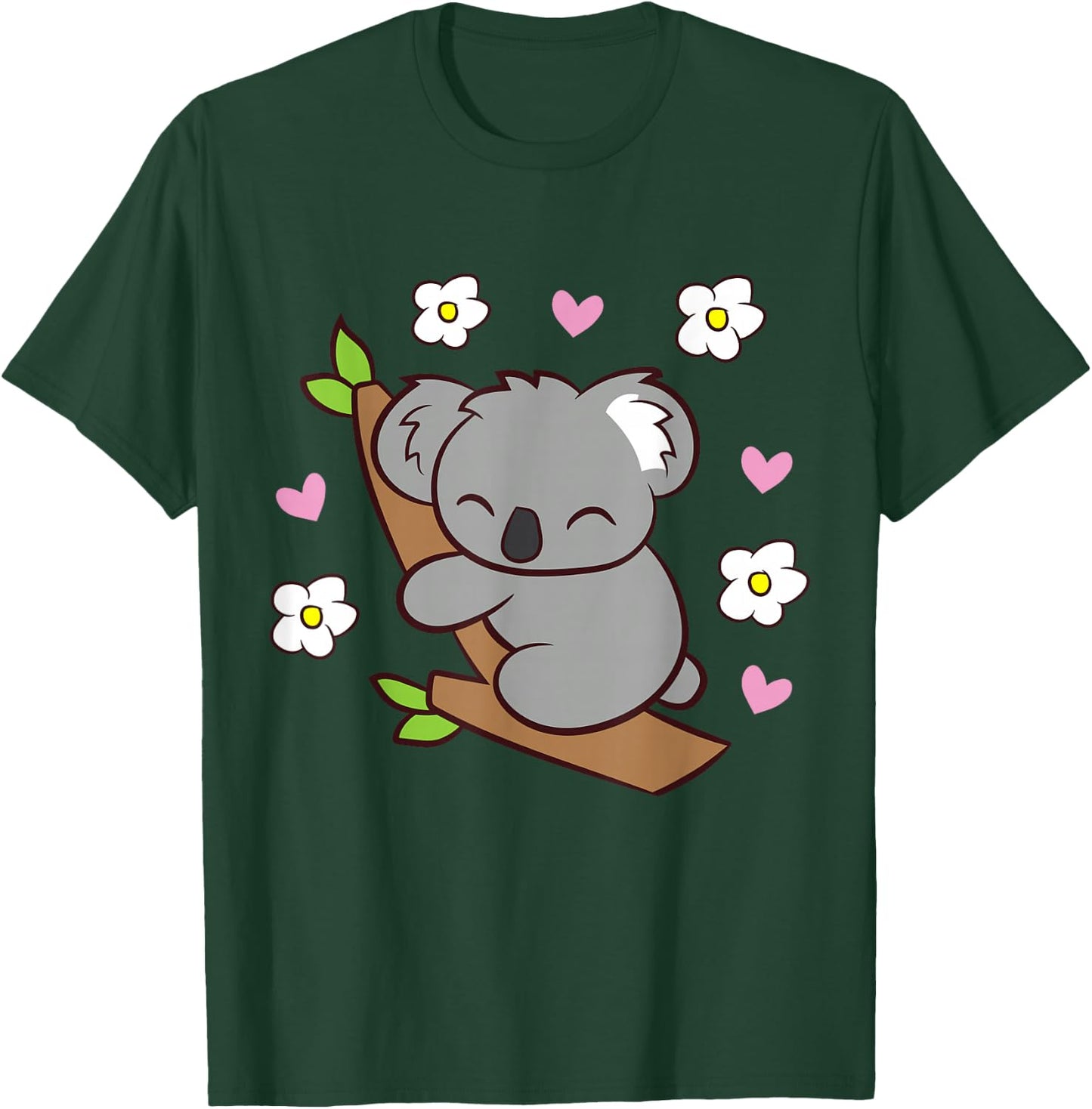 Koala Cute Koala Bear with Flowers Australia Koala T-Shirt - T-Shirt | Forest