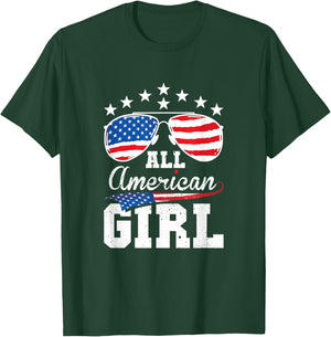 All American Girl 4th of July Matching Family T-Shirt - T-Shirt | Forest