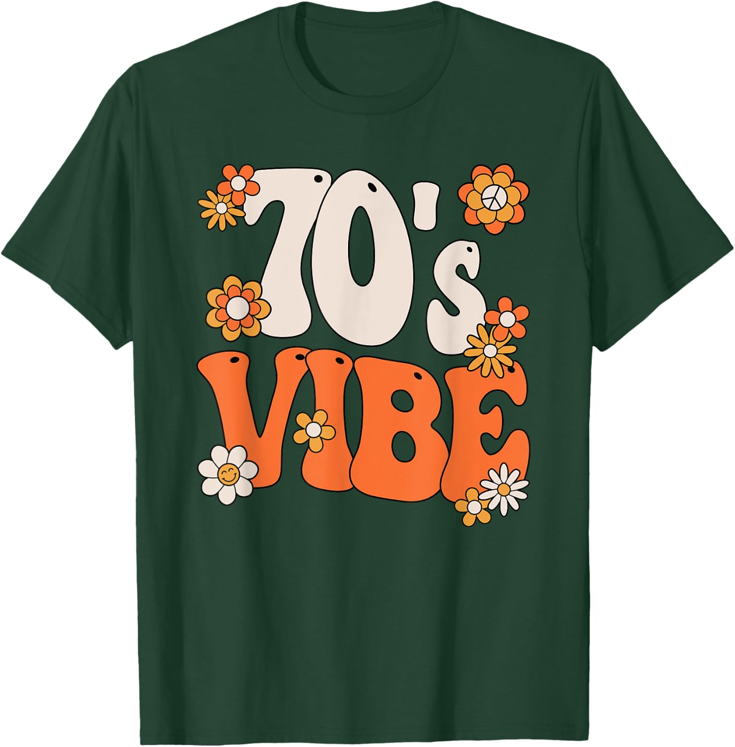 70s Vibe Costume 70s Party Outfit Groovy Hippie Peace Retro T-Shirt - T-Shirt | Forest