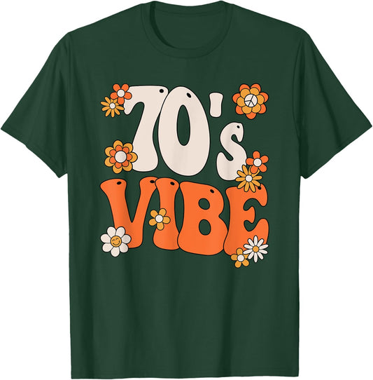 70s Vibe Costume 70s Party Outfit Groovy Hippie Peace Retro T-Shirt - T-Shirt | Forest