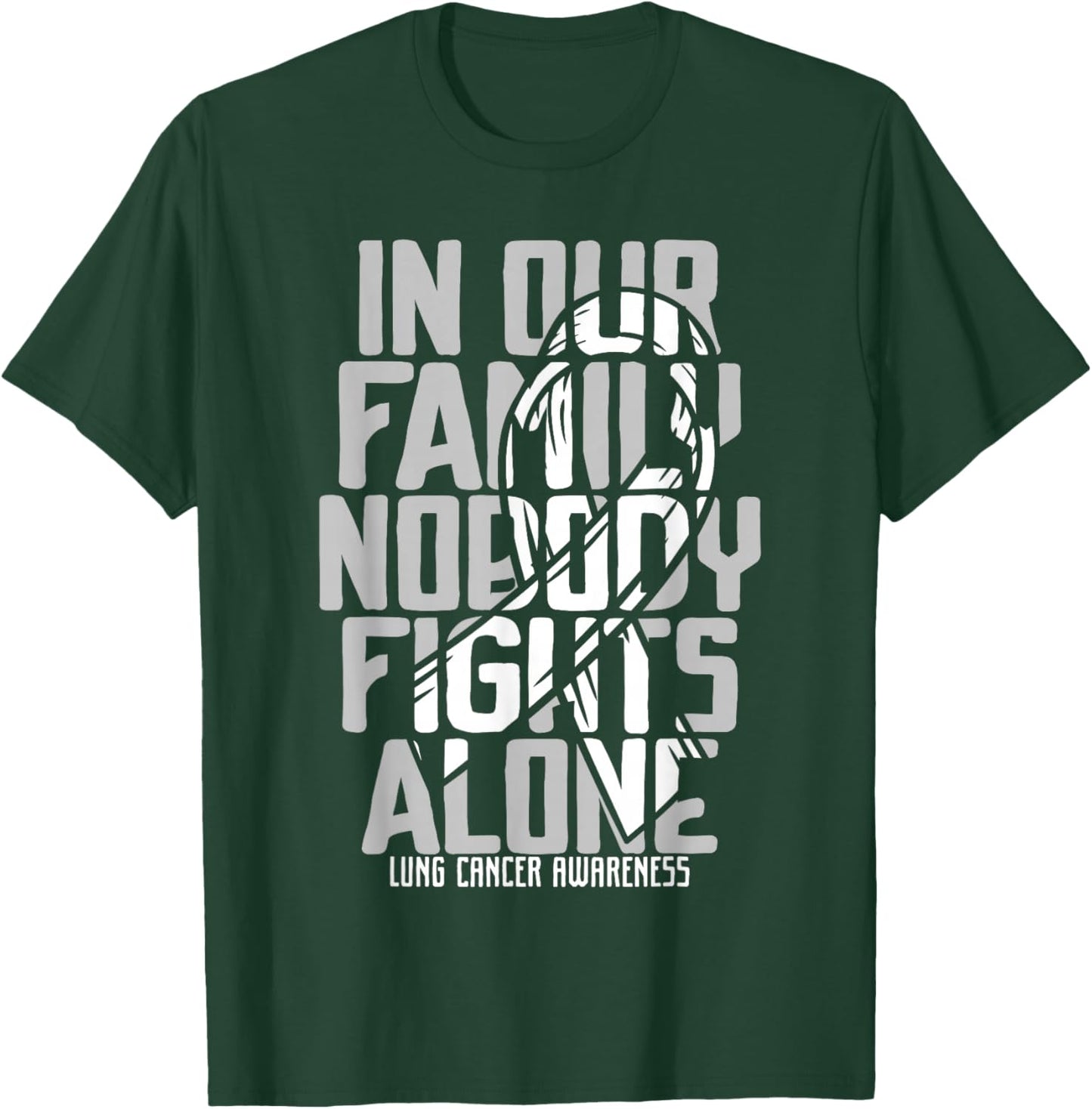 Lung Cancer Support White Family Lung Cancer Awareness T-Shirt - T-Shirt | Forest