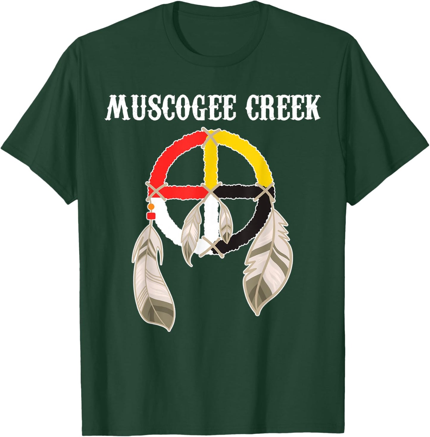 Mvskoke Creek Muskogee Native American Medicine Wheel T-Shirt - T-Shirt | Forest