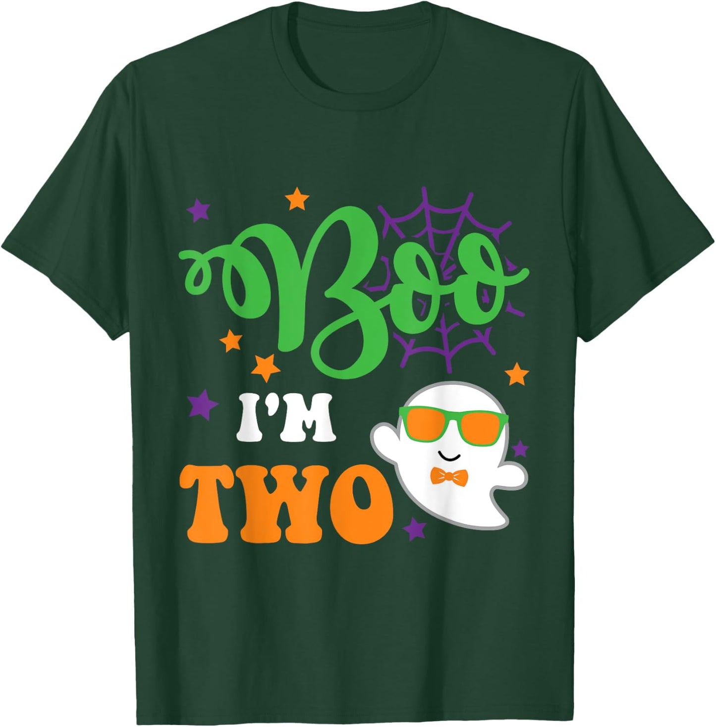 Boo I'm 2 Two Yr 2nd Birthday ghost halloween costume kids T-Shirt - T-Shirt | Forest