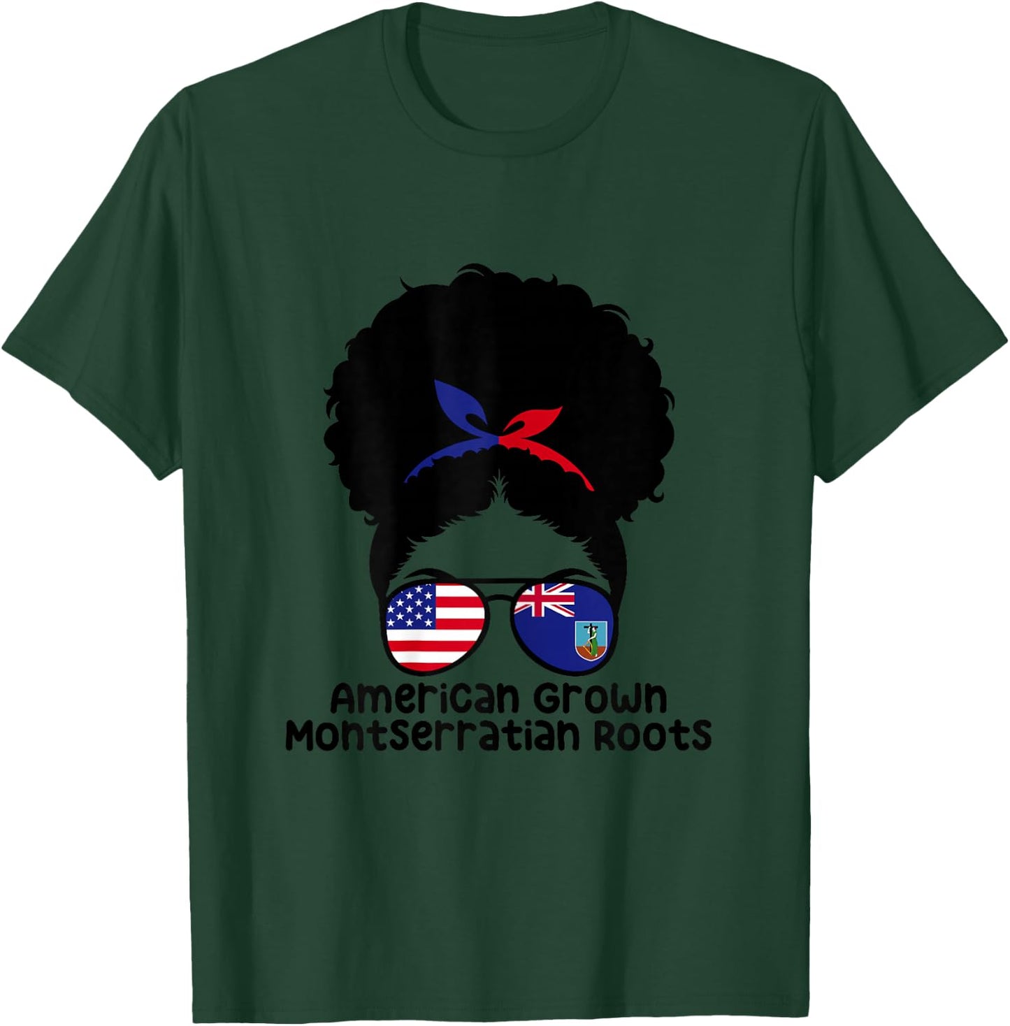 Montserrat America Mix American Grown Montserratian Roots T-Shirt - T-Shirt | Forest