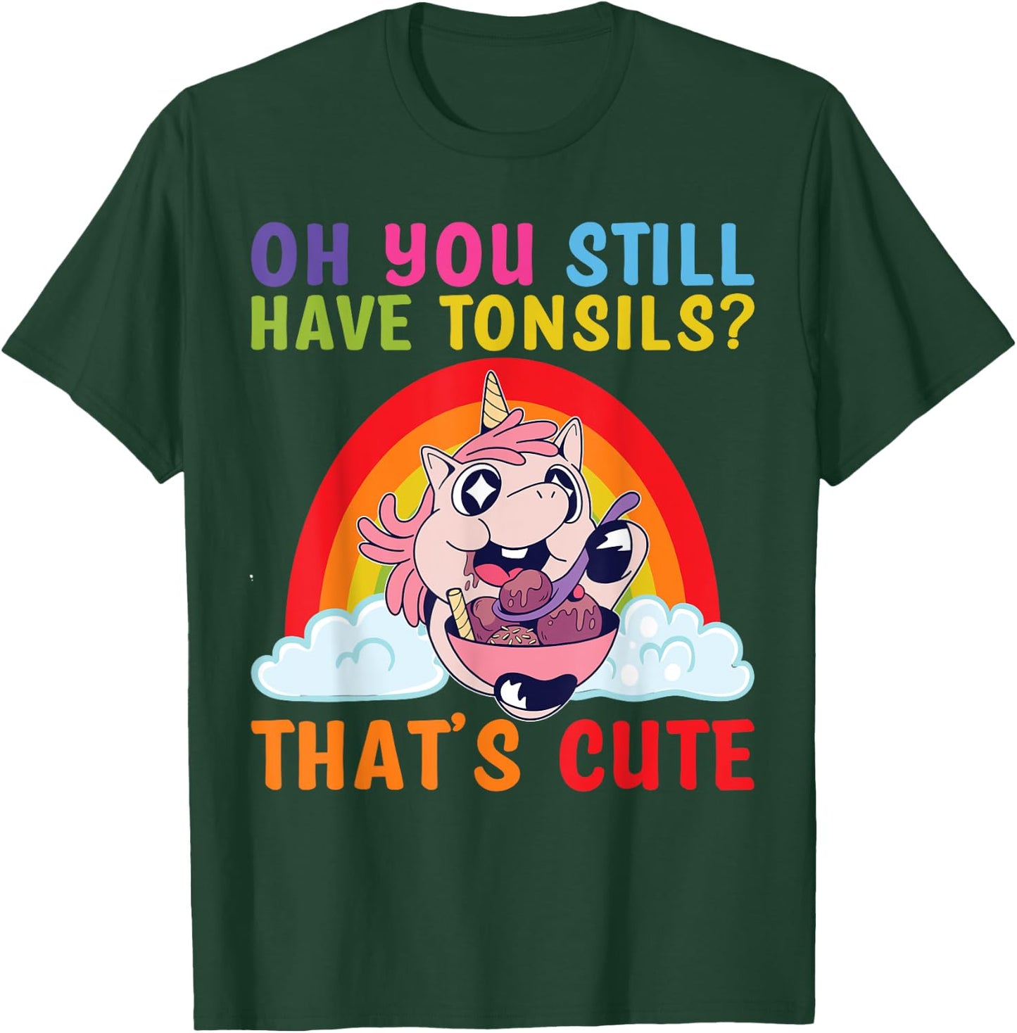 Tonsil Removal Surgery Recovery Tonsillectomy Unicorn T-Shirt - T-Shirt | Forest