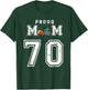 Custom Proud Football Mom Number 70 Personalized T-Shirt - T-Shirt | Forest