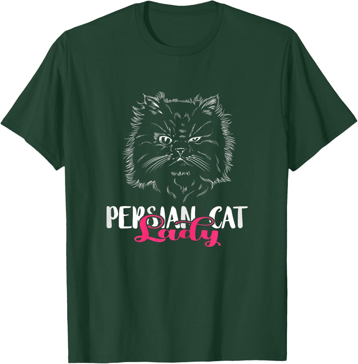 Fluffy Cat Long Hair Cat Persian Cat Lady Persian Cat Lover T-Shirt - T-Shirt | Forest