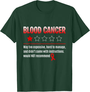 Blood Cancer - 1 Star Rating Red Ribbon Fighter T-Shirt - T-Shirt | Forest