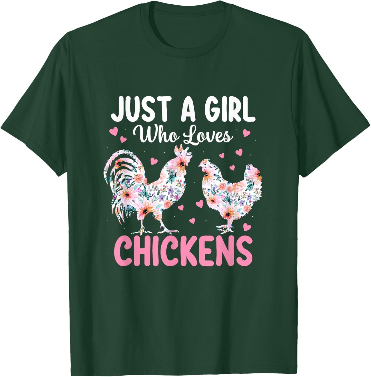 Just a Girl Who Loves Chickens Cute Chicken Lover Farm T-Shirt - T-Shirt | Forest