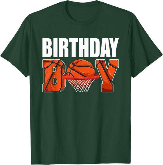 Birthday Boy Basketball Lover Birthday Party Boys Kids T-Shirt - T-Shirt | Forest