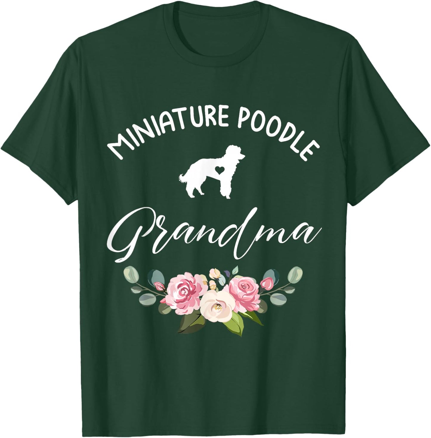 Miniature Poodle Dog Grandma Silhouette Mother's Day T-Shirt - T-Shirt | Forest