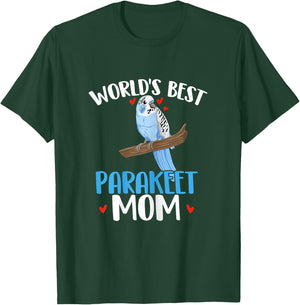 World's Best Parakeet Mom - Budgie Budgerigar Bird Lover T-Shirt - T-Shirt | Forest