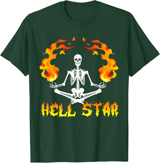 Skeletons Yoga become Hell Star T-Shirt - T-Shirt | Forest