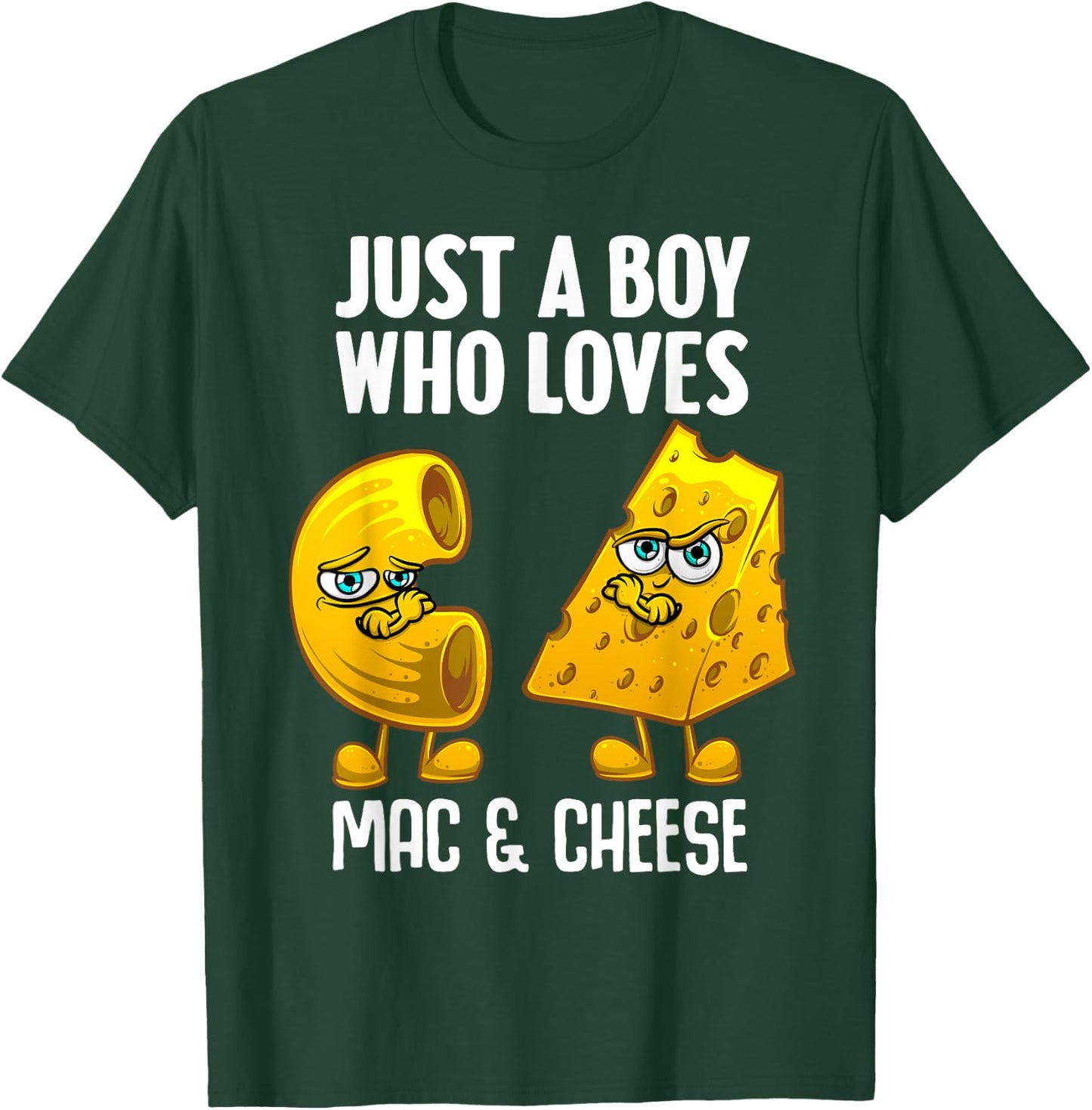 Funny Mac And Cheese Design For Boys Men Macaroni Cheese , Black T-Shirt - T-Shirt | Forest