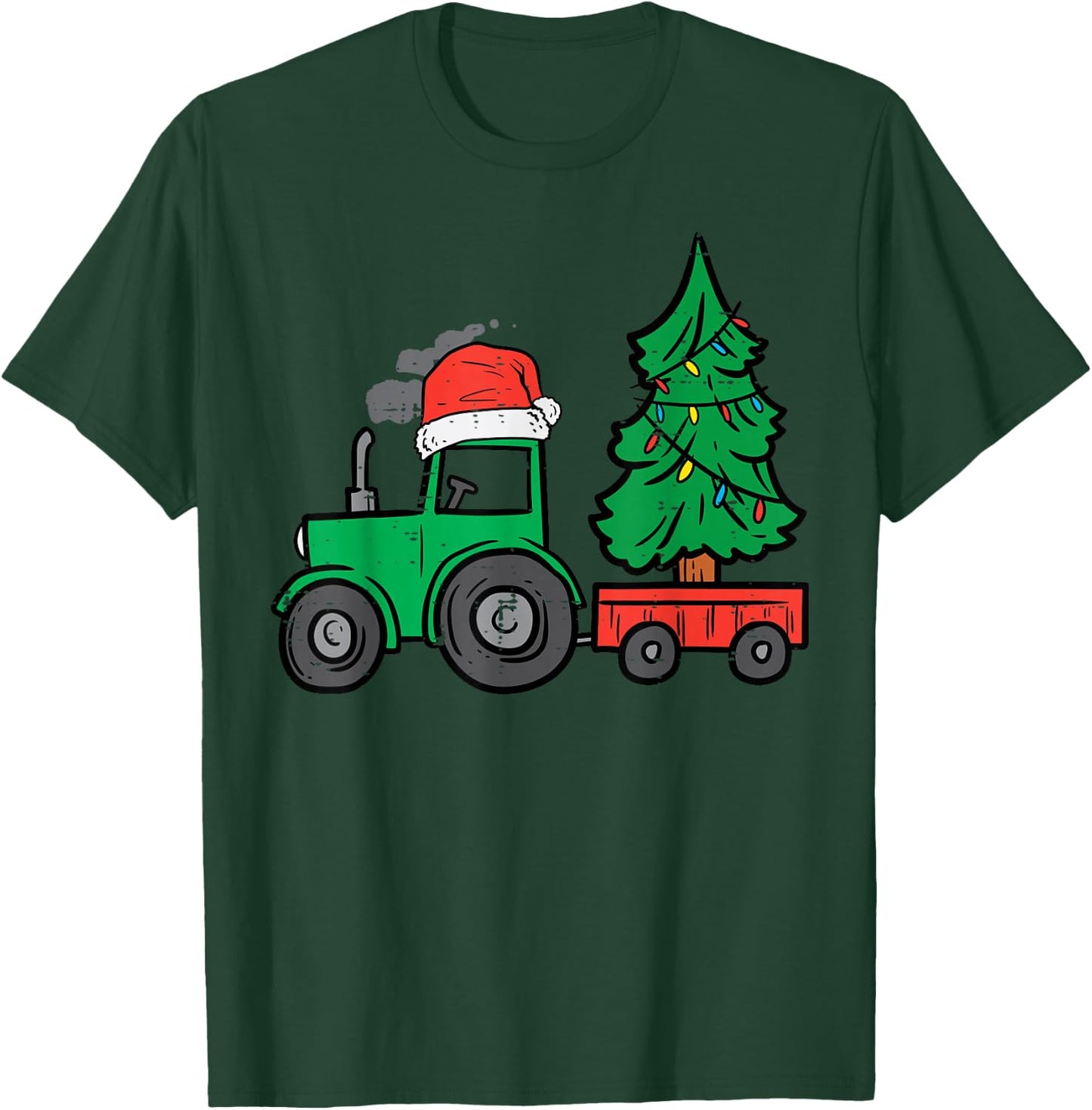 Farm Christmas Tractor Tree Xmas Truck Boys Kids Toddler T-Shirt - T-Shirt | Forest