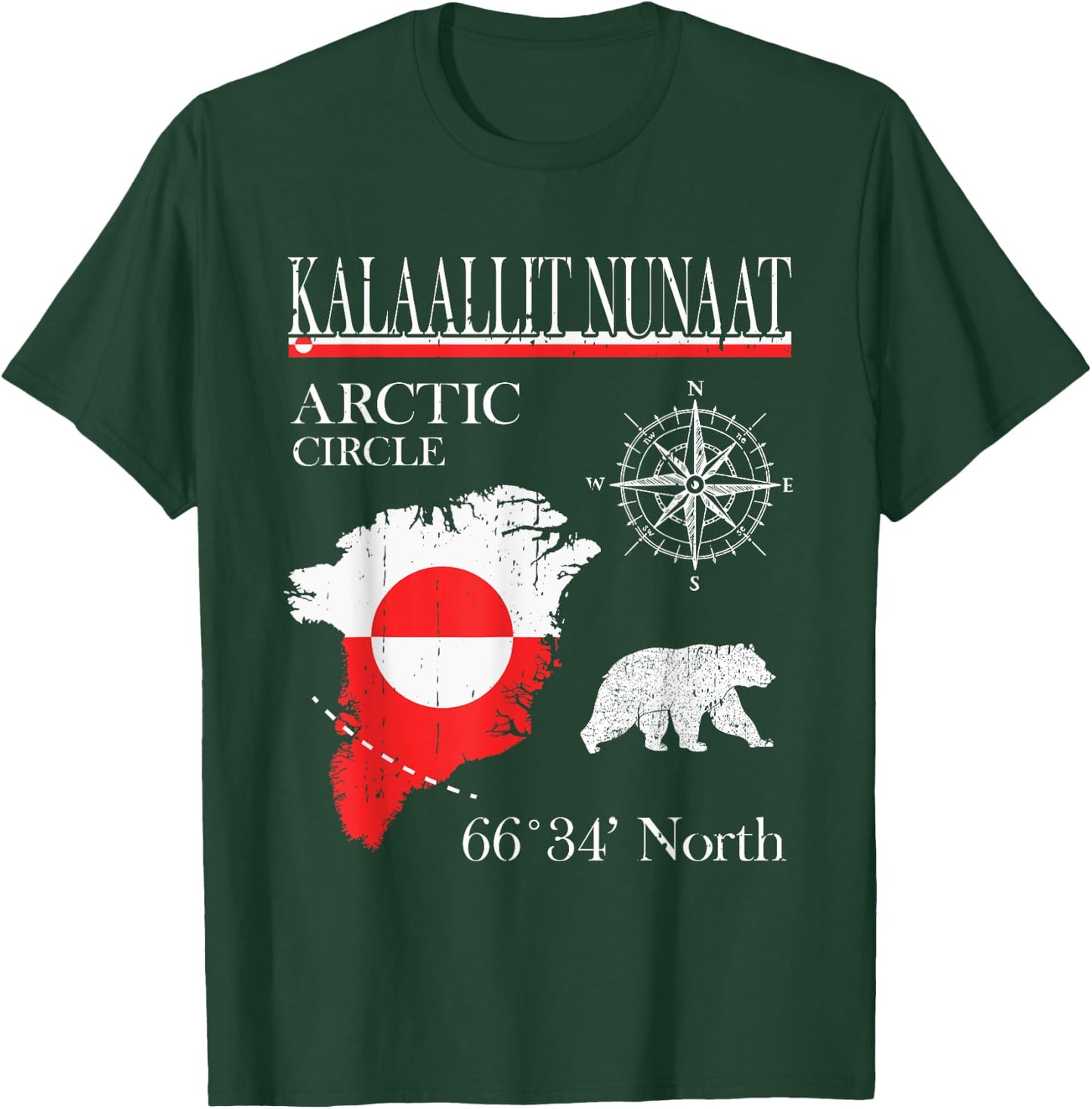 Greenland Arctic Circle - Kalaallit Nunaat Flag T-Shirt - T-Shirt | Forest