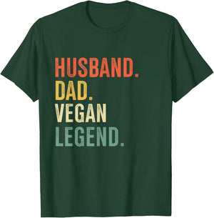 Vegetarian Funny Husband Dad Vegan Legend Vintage T-Shirt - T-Shirt | Forest