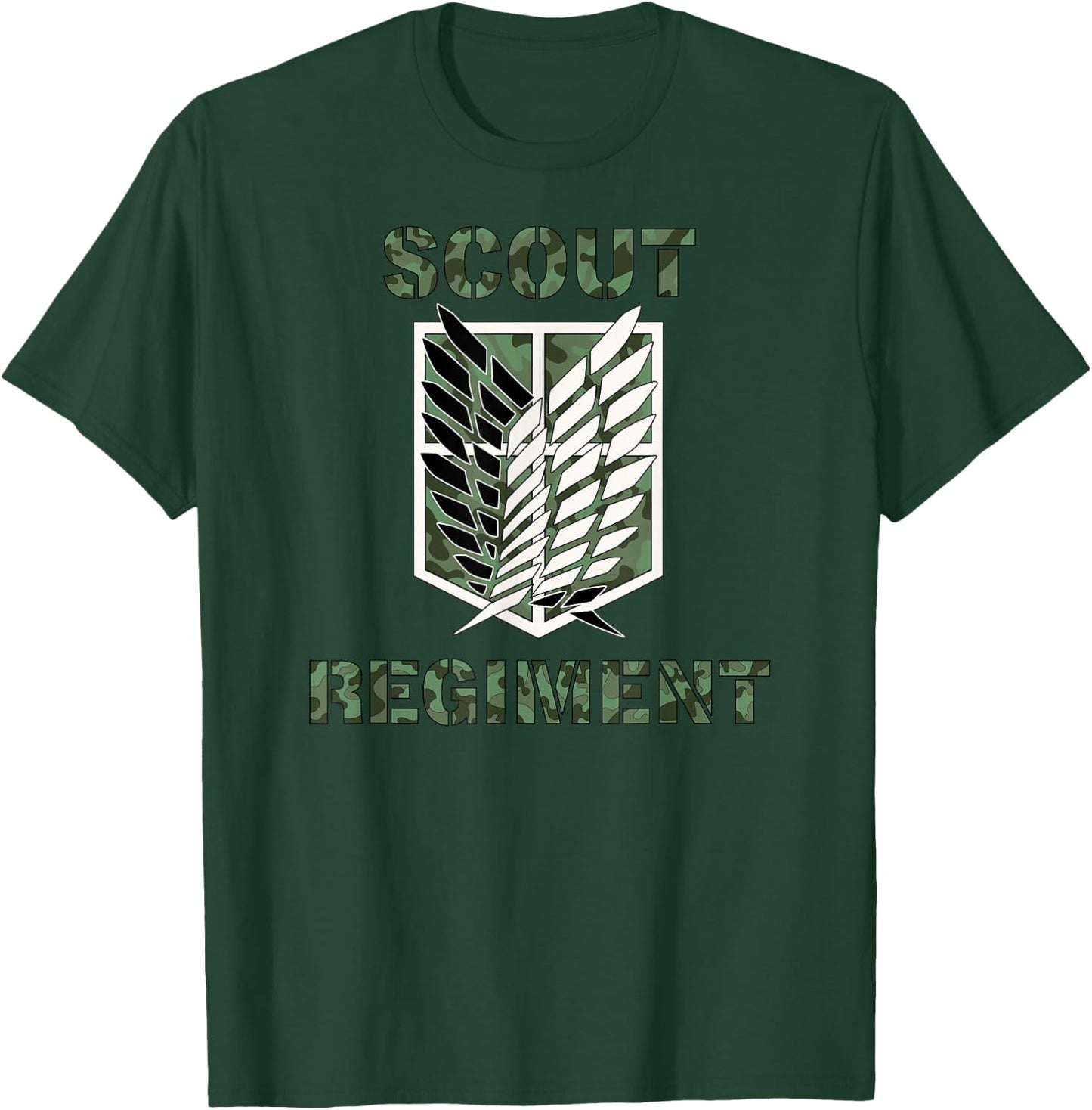 Attack on Titan Season 2 Scout Regiment Camo Print Anime T-Shirt - T-Shirt | Forest