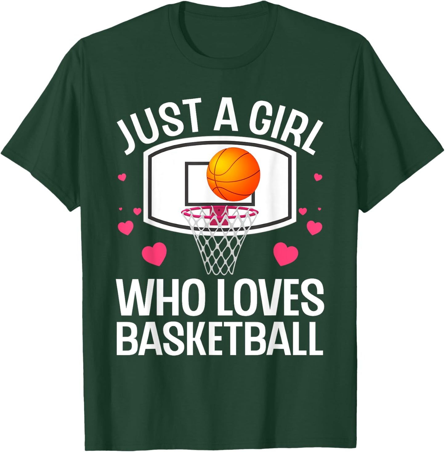 Funny Basketball Art For Girl Women College Basketball Lover T-Shirt - T-Shirt | Forest