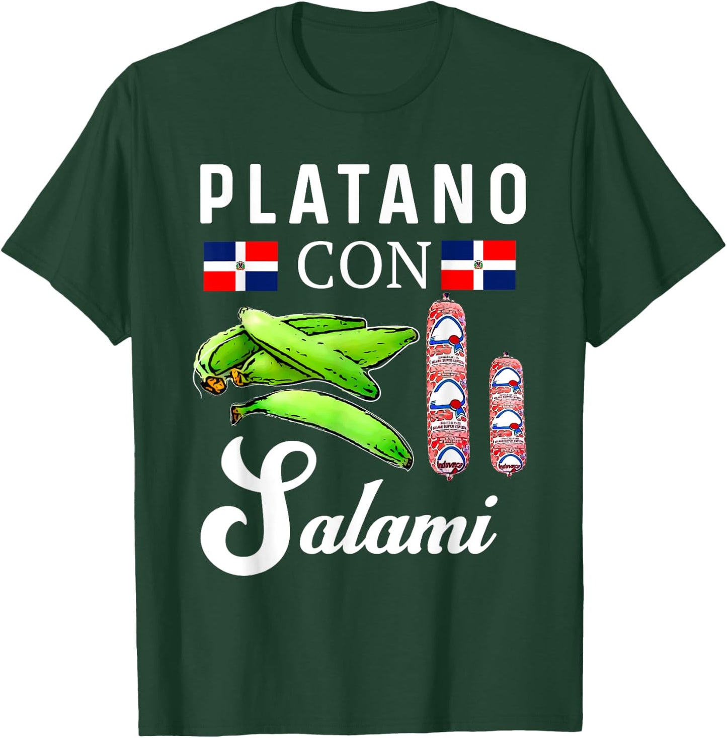 Dominicana Flag RD Dominican Republic Food Mangu Plantain T-Shirt - T-Shirt | Forest