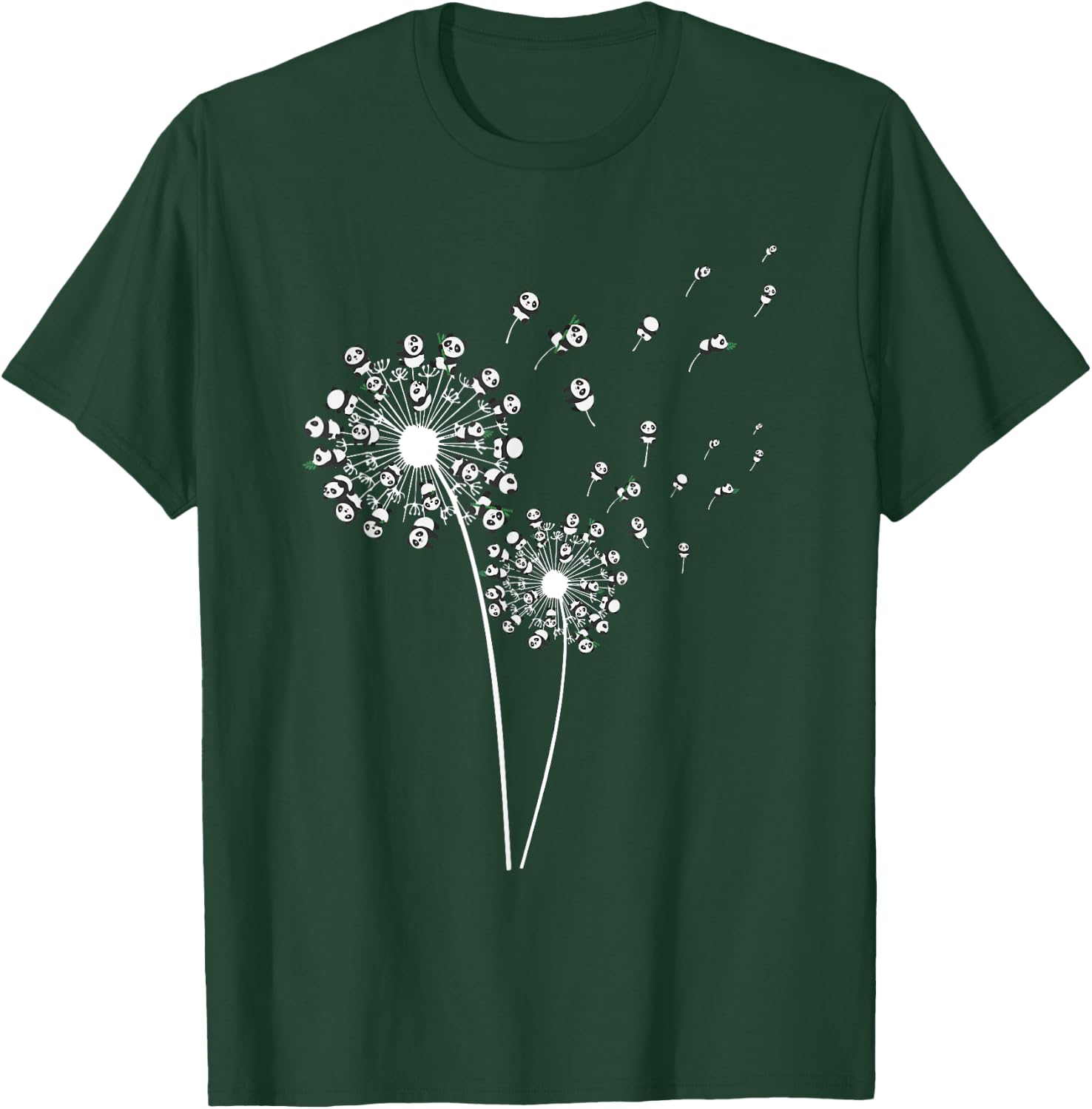 Funny Panda Dandelion Design Men Women Dandelion Panda Lover T-Shirt - T-Shirt | Forest