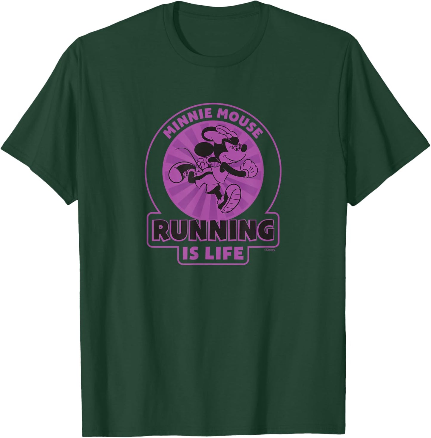 Disney Minnie Mouse Running is Life Marathon Running Racing T-Shirt - T-Shirt | Forest