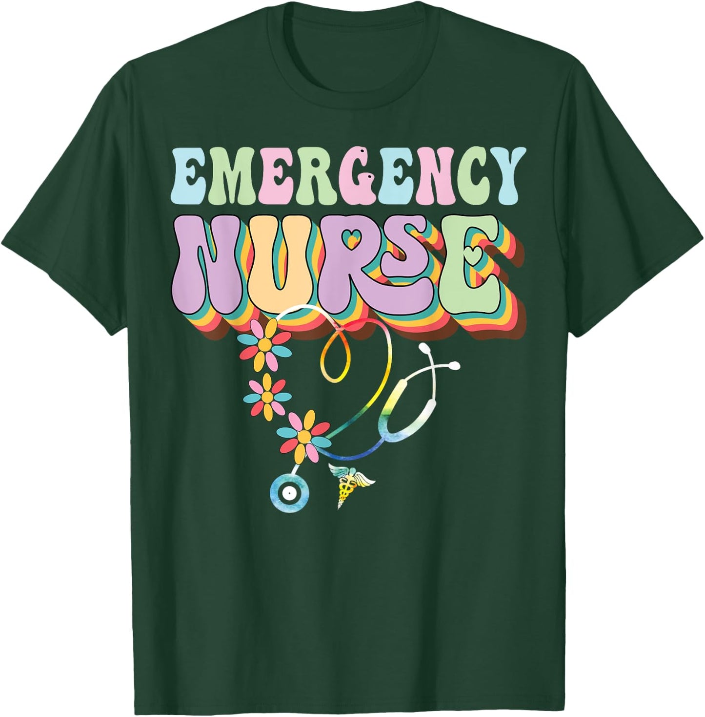 Groovy Nurse Shirt For Emergency Room Nurse Job Lover Gifts T-Shirt - T-Shirt | Forest