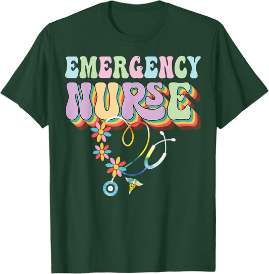 Groovy Nurse Shirt For Emergency Room Nurse Job Lover Gifts T-Shirt - T-Shirt | Forest
