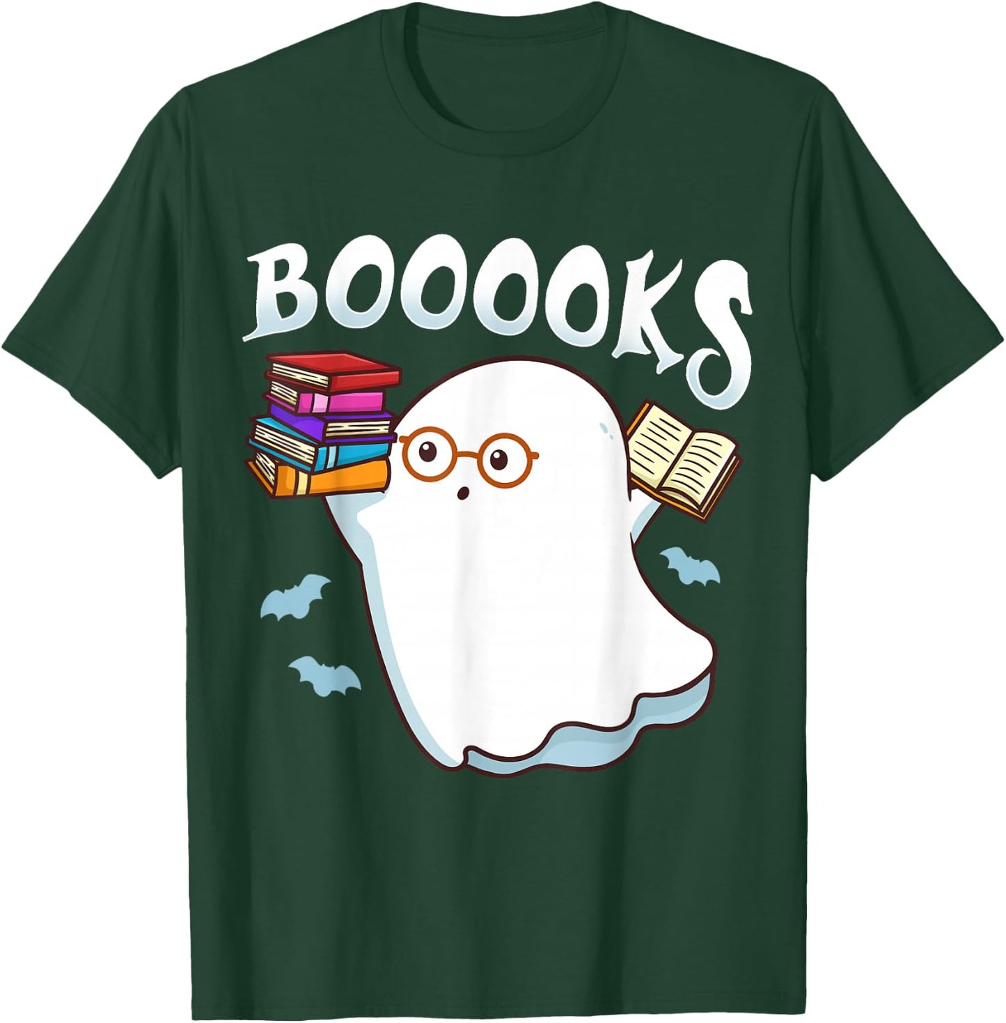 Halloween Books Librarian English Teacher Reader Reading T-Shirt - T-Shirt | Forest