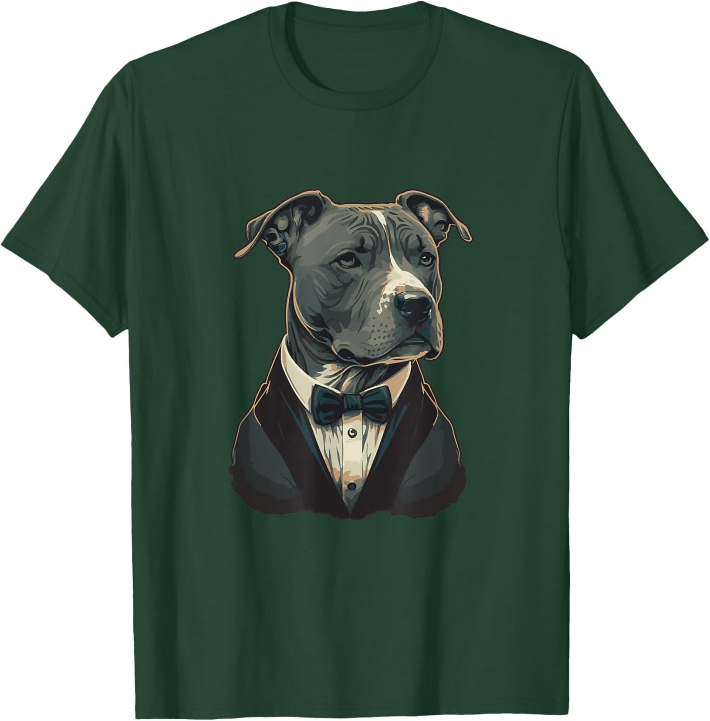 American Pitbull Terrier Dog Breed Wearing Tuxedo Women T-Shirt - T-Shirt | Forest