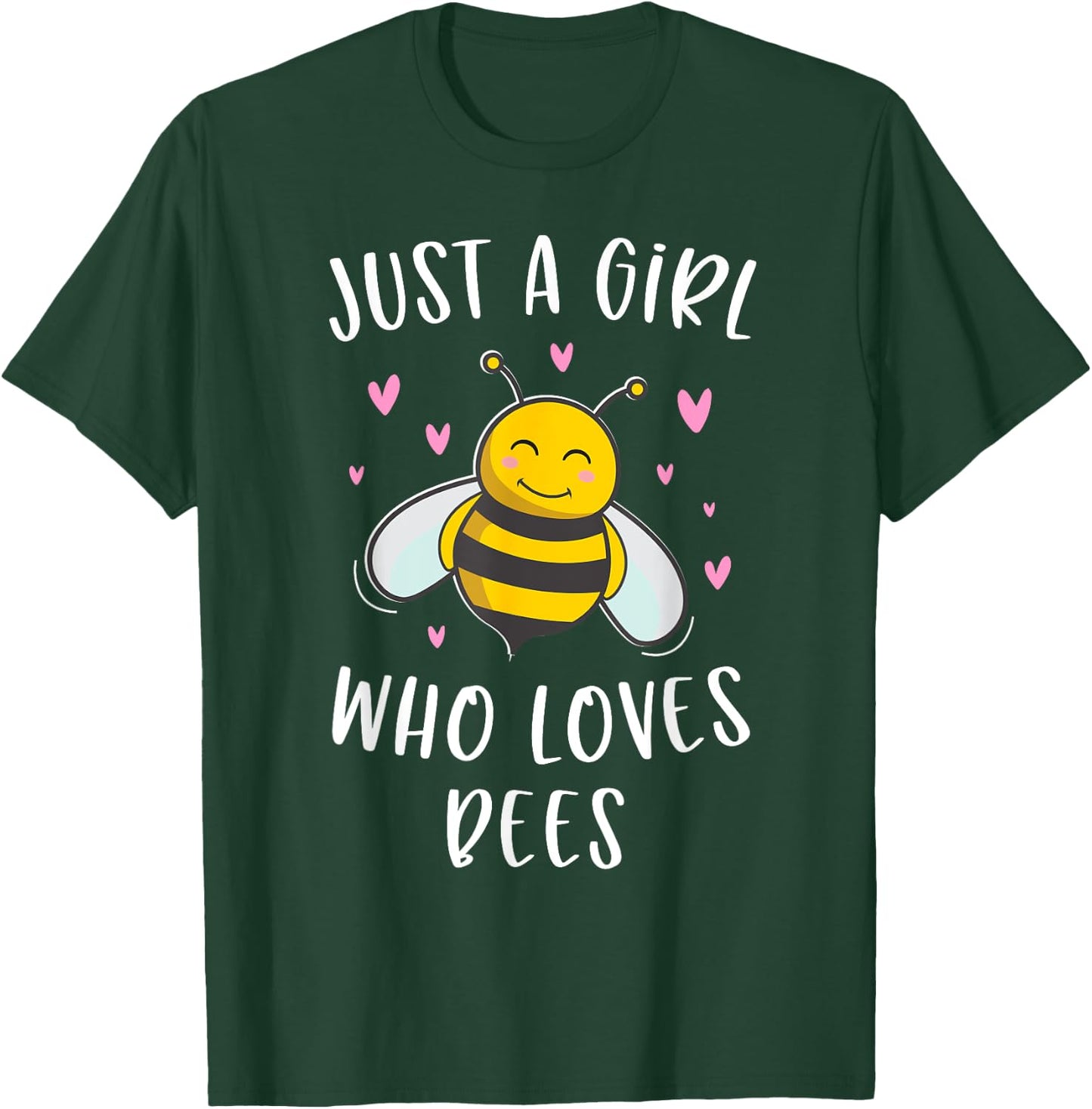 Just A Girl Who Loves Bees Cute Bee Lover T-Shirt - T-Shirt | Forest