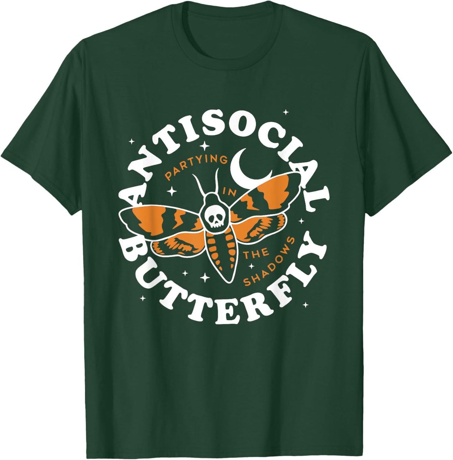 Antisocial Butterfly Partying In The Shadows Apparel T-Shirt - T-Shirt | Forest