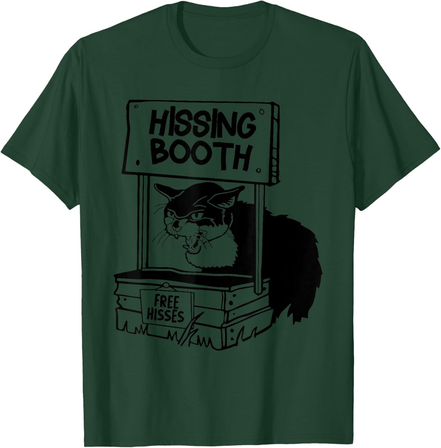 Funny Hissing Booth Kitten Kitty Cat Furmom Furdad Women Men T-Shirt - T-Shirt | Forest