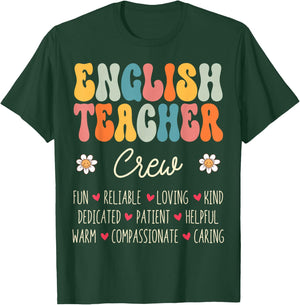English Teacher Crew Appreciation Week Back to School T-Shirt - T-Shirt | Forest
