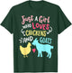 Cute Girl Who Loves Chickens Goats Lover Farmer Girls Funny T-Shirt - T-Shirt | Forest