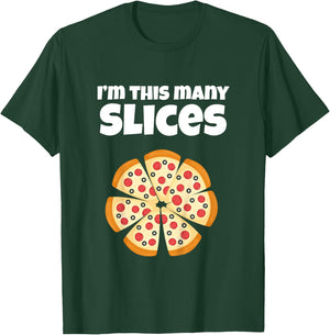 Cute Pizza 7th Birthday I'm This Many Slices 7-Year-Old T-Shirt - T-Shirt | Forest