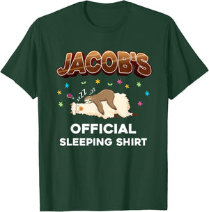 Jacob Name Sleeping Shirt Sleep Personalized Pajama T-Shirt - T-Shirt | Forest
