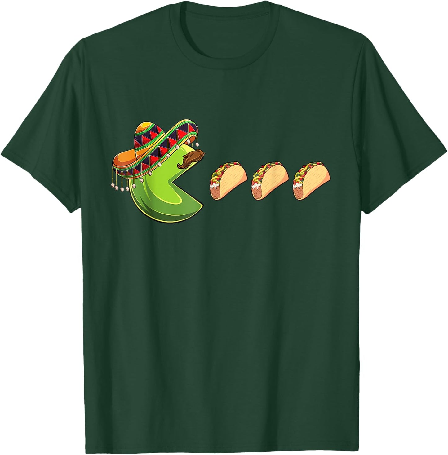 Funny Eating Tacos Cinco De Mayo Boys Kids Woman Men Mexican T-Shirt - T-Shirt | Forest