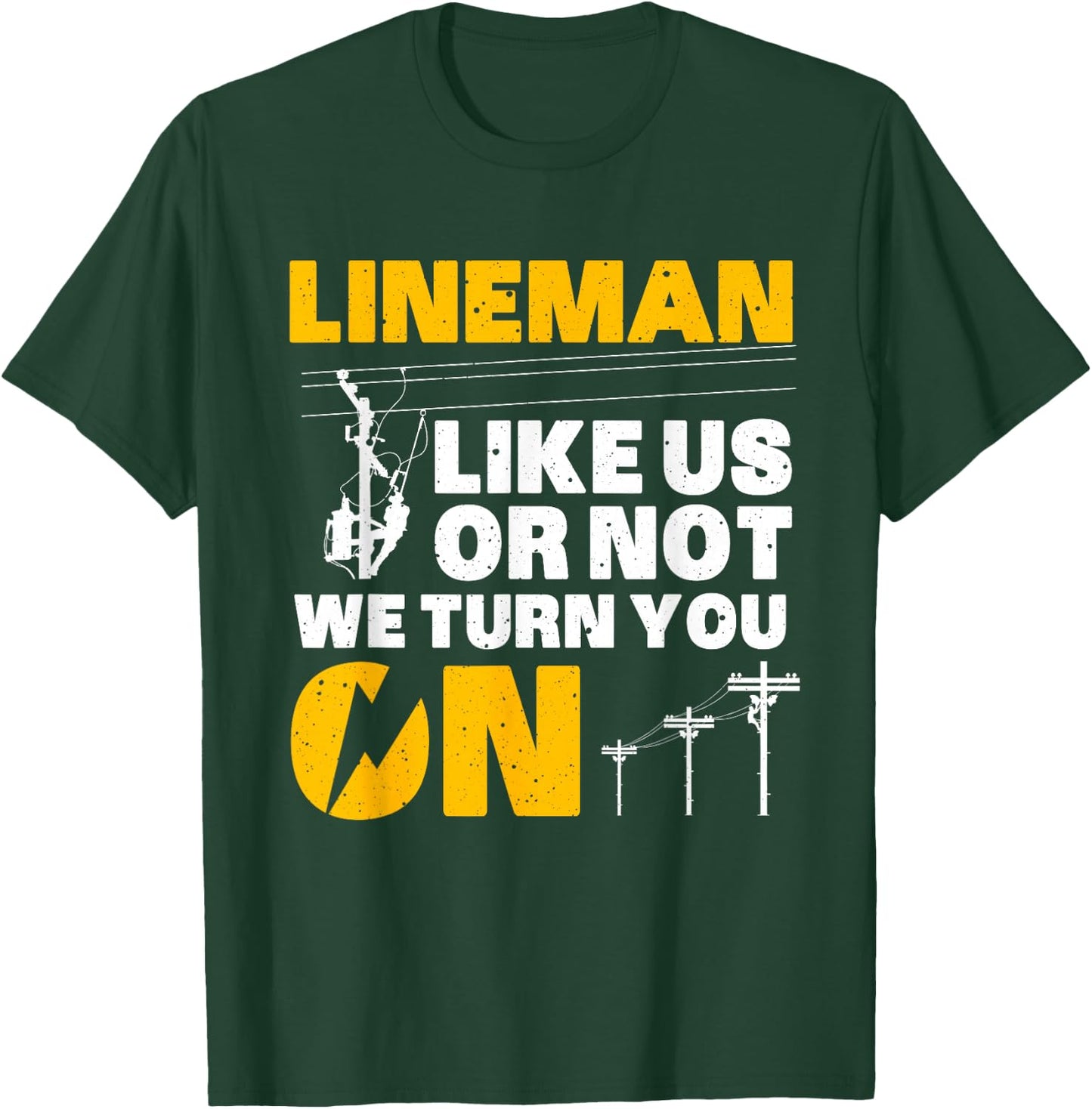 Funny Lineman Art Dad Electronics Humor Electrician T-Shirt - T-Shirt | Forest