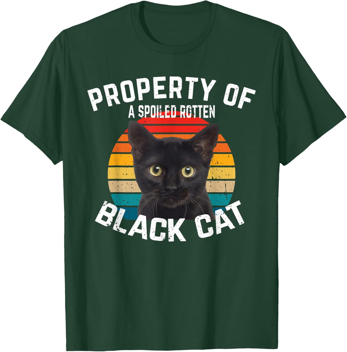 Cat Black Vintage Eighties Style Retro Property Cat T-Shirt - T-Shirt | Forest