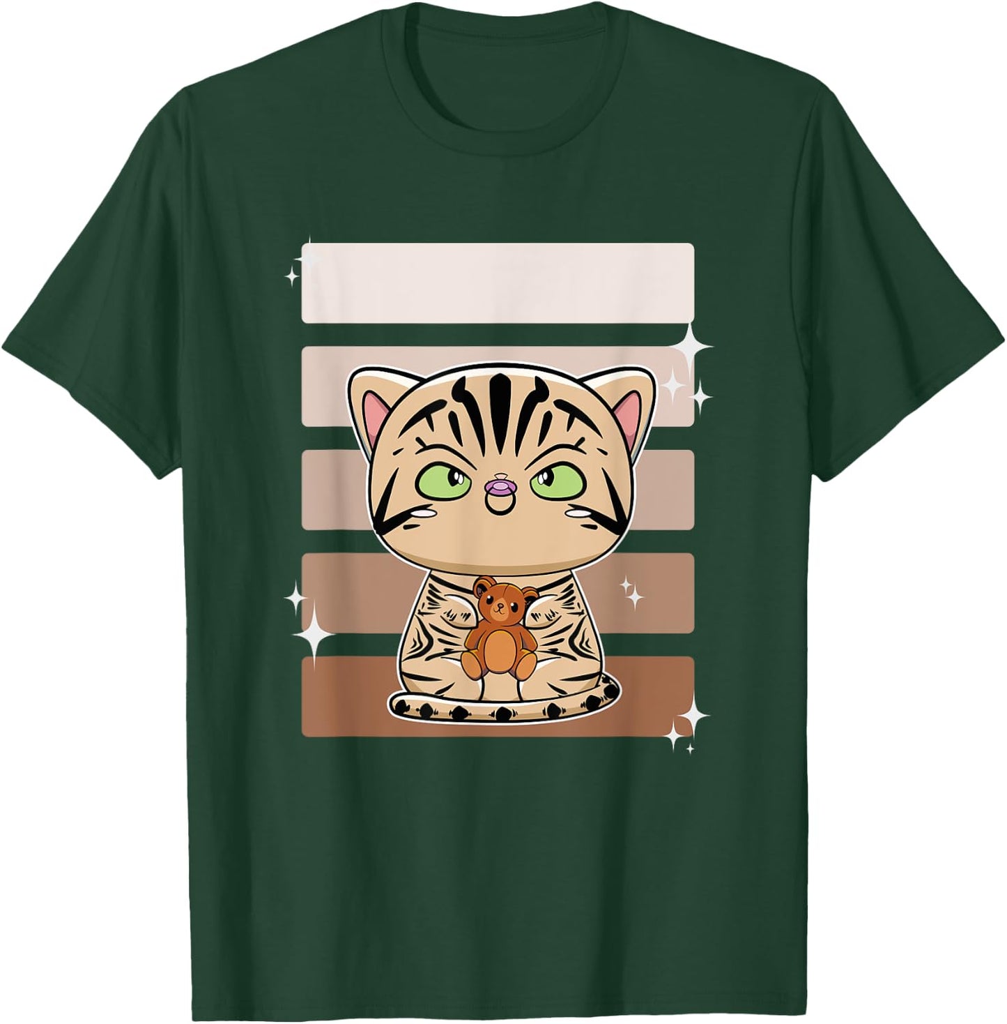 American Shorthair Anime Bear Toy T-Shirt - T-Shirt | Forest