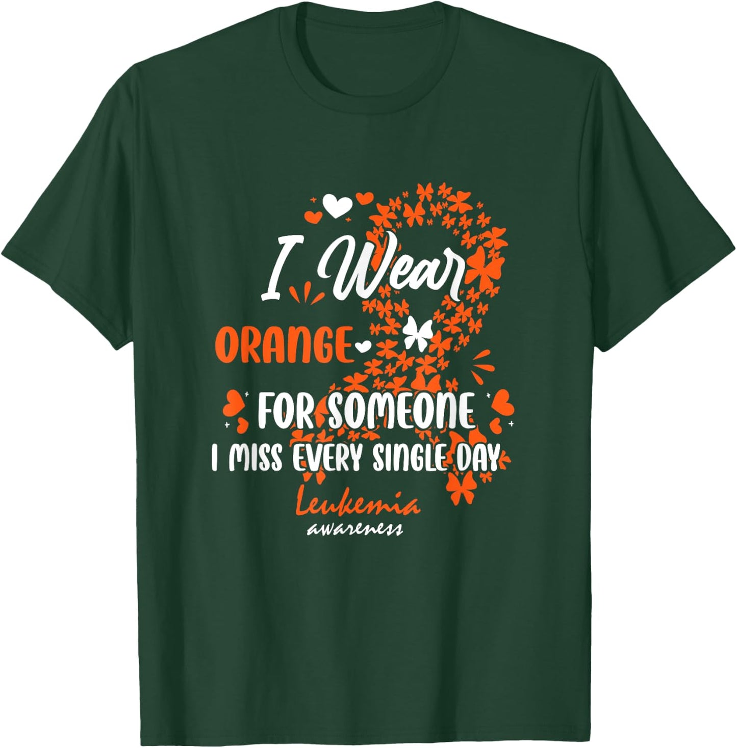 Leukemia Angel Blood Cancer Support Family In Memory T-Shirt - T-Shirt | Forest