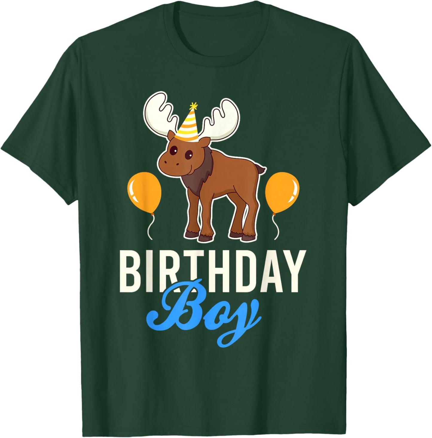 Cute Moose Birthday Boy Kawaii T-Shirt - T-Shirt | Forest