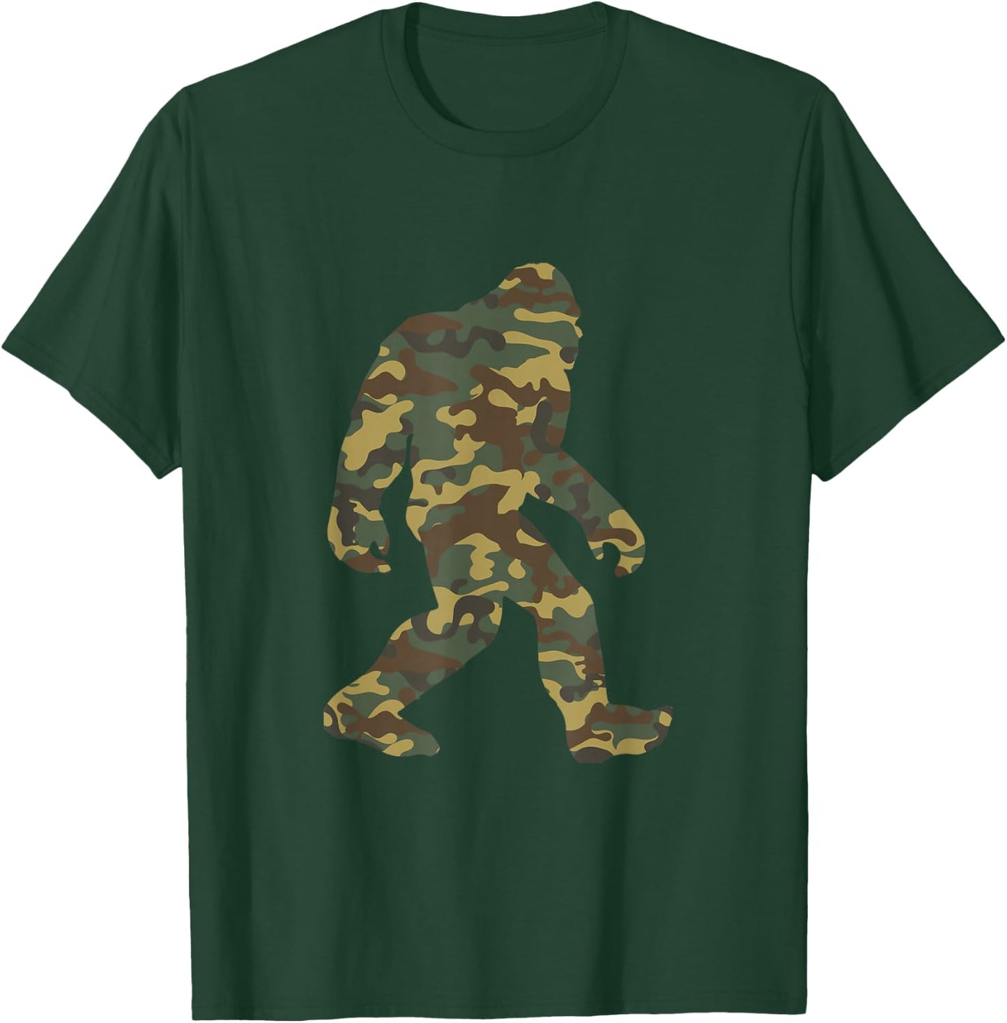 Camouflage Bigfoot Sasquatch Camo Army Pattern Big Foot T-Shirt - T-Shirt | Forest