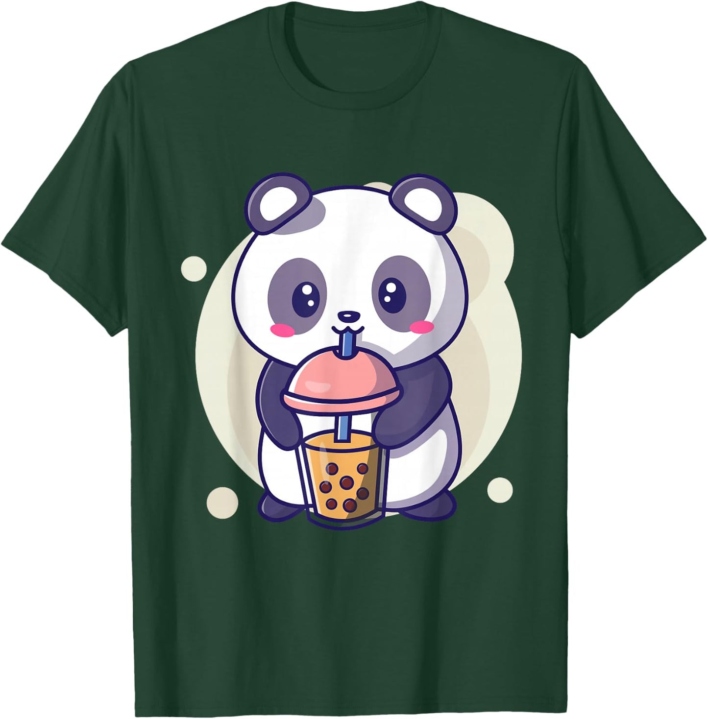Cute Kawaii Panda Drinks Boba Bubble Tea Kawaii Aesthetic T-Shirt - T-Shirt | Forest