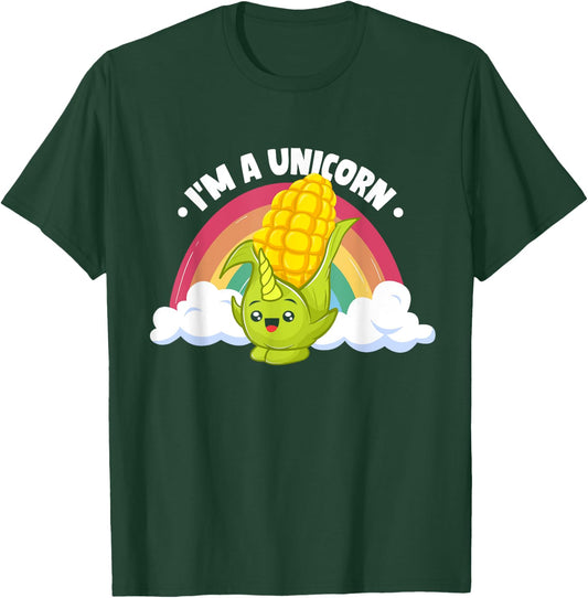 Maize Corn Cob Kids Farming Corn I'm A Unicorn T-Shirt - T-Shirt | Forest