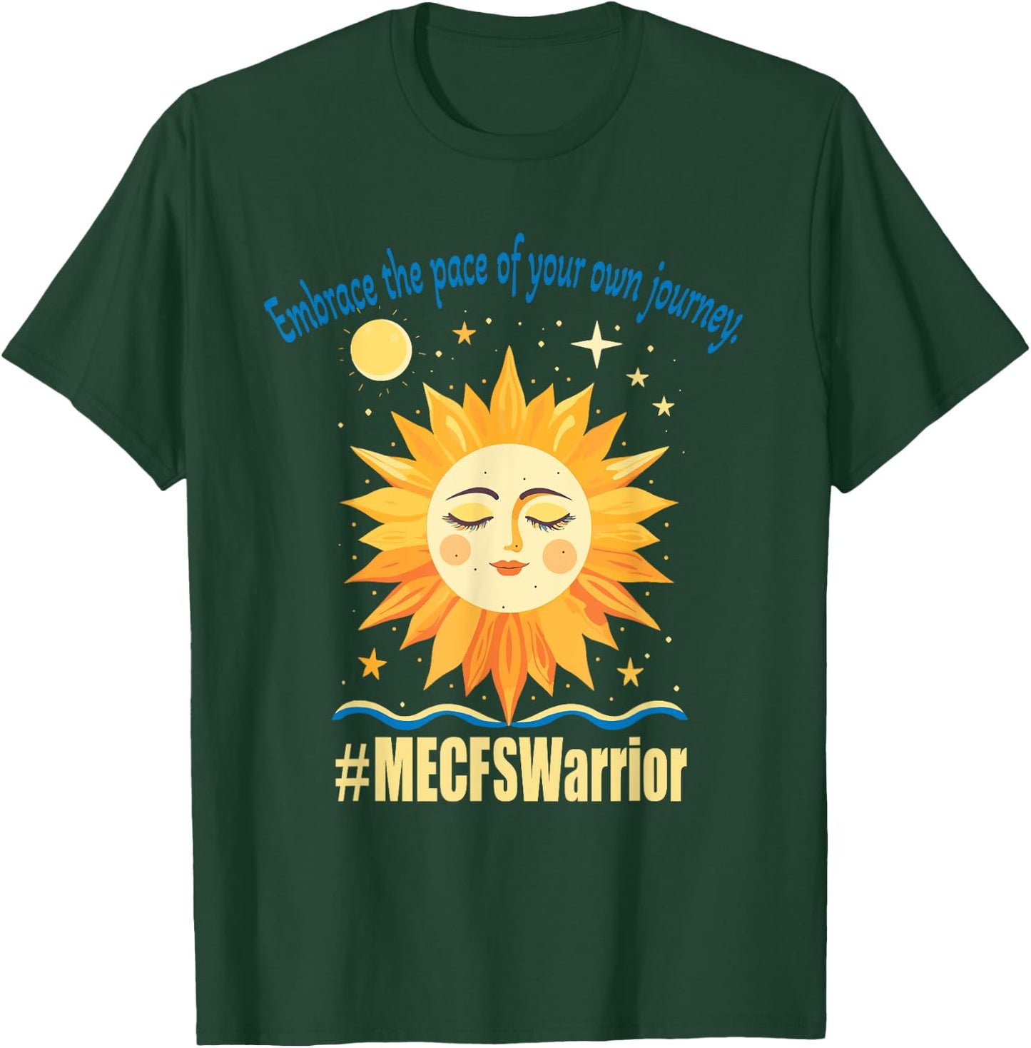 Chronic Fatigue Syndrome ME/CFS Awareness Tired Sun T-Shirt - T-Shirt | Forest