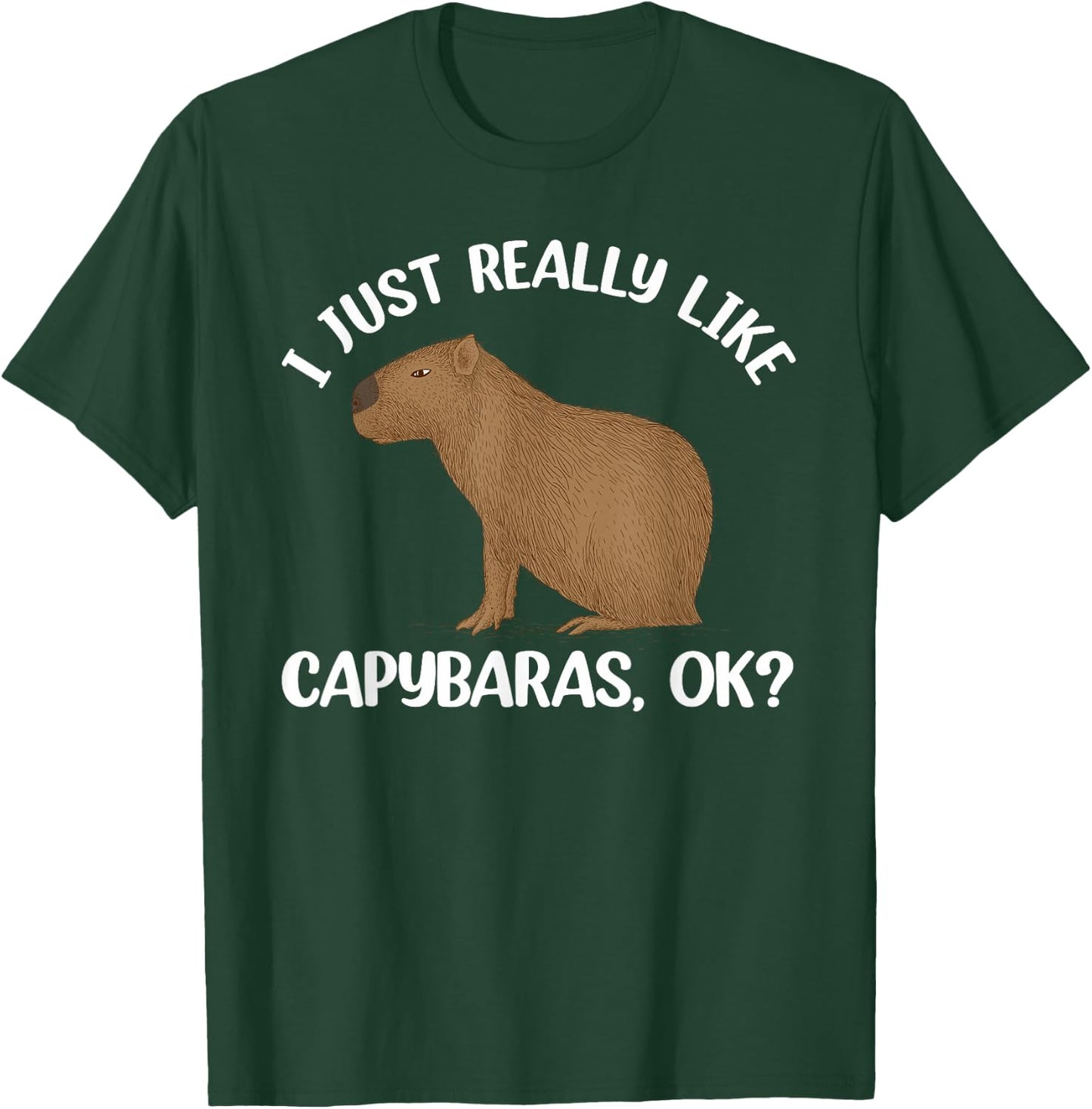 Funny Capybara Art Women Kids Rodent Capybara Lover T-Shirt - T-Shirt | Forest