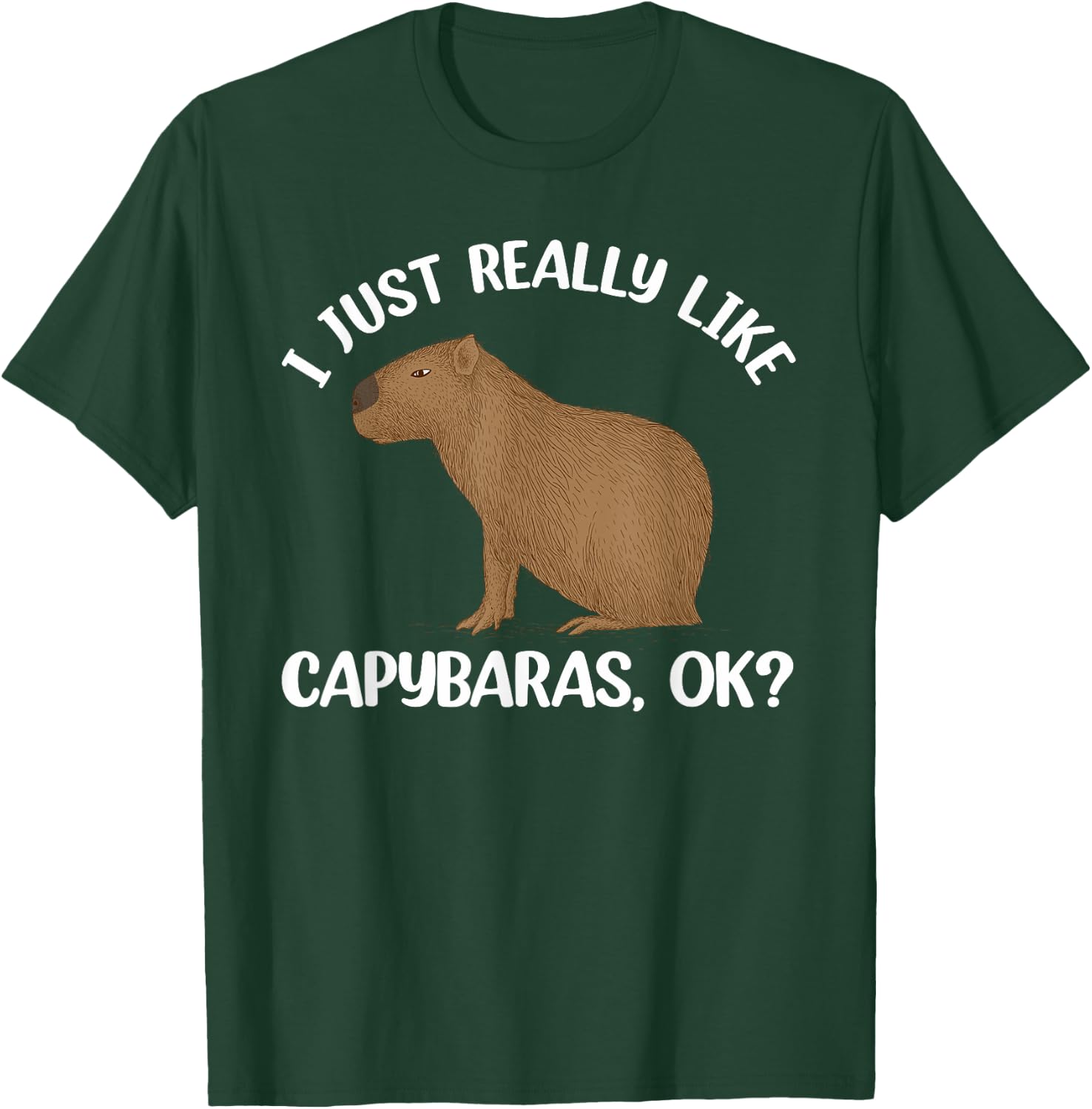 Funny Capybara Art Women Kids Rodent Capybara Lover T-Shirt - T-Shirt | Forest